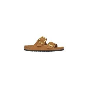 Birkenstock Brown Leather Flat Women's Sandals